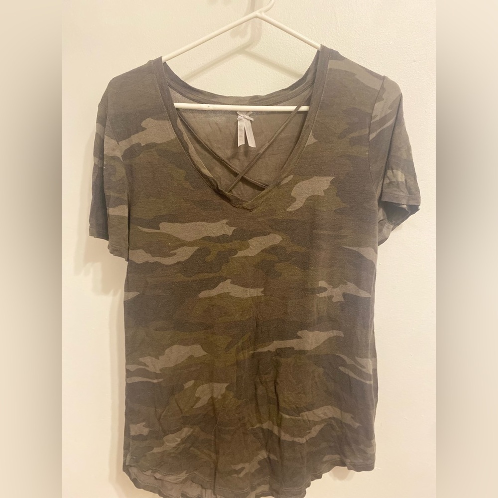 Camo womens casual shirt large